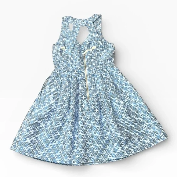 Banana Republic Atlantic Blue Floral Sleeveless Fit Flare Dress Size 4 - Picture 9 of 12